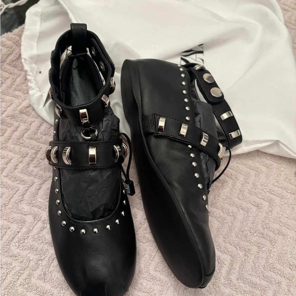 Black Studded Women's Shoes